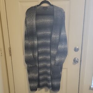 Gray and Black Cardigan Sweater with Timeless Design